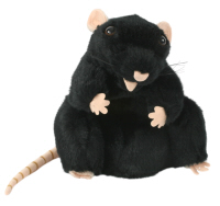 black rat hand puppet